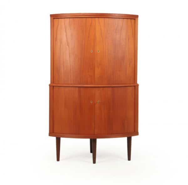 Mid Century Danish Teak Corner Cabinet By S E Peterson