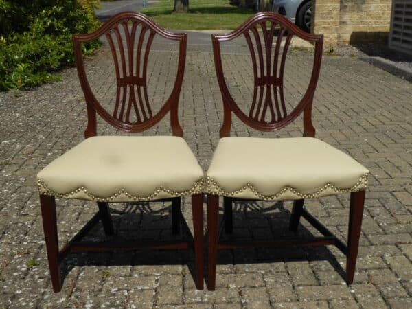 Pair of Hepplewhite period mahogany chairs circa 1790