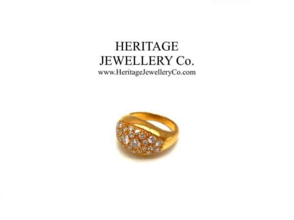 French Pavé Diamond Bombe Ring Diamond Antique Jewellery 5