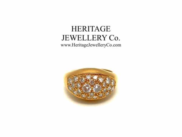 French Pavé Diamond Bombe Ring Diamond Antique Jewellery 3