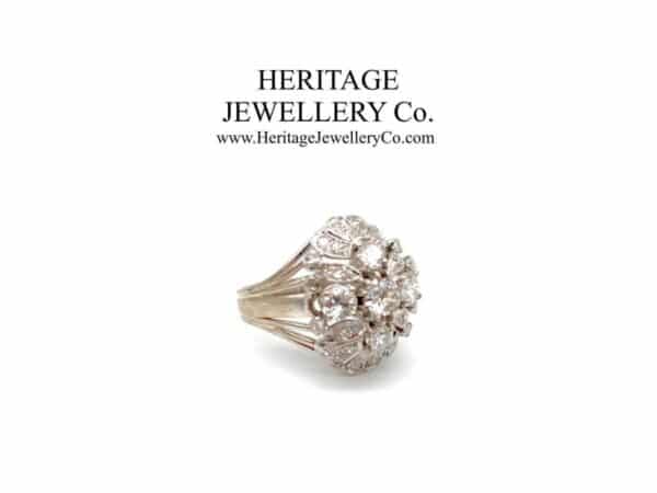 French Platinum & Diamond Retro Ring Diamond Antique Jewellery 9