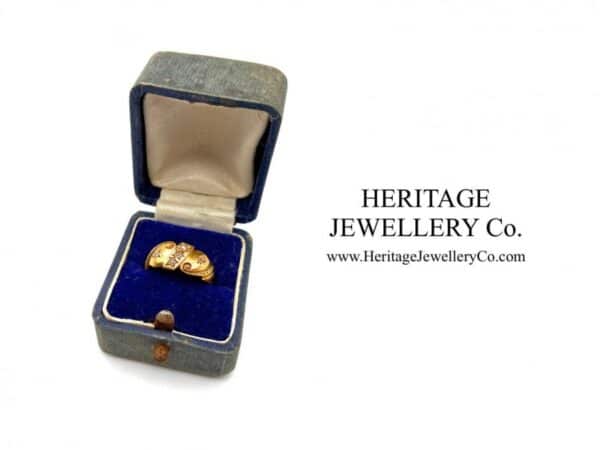Antique Tooled Leather Ring Box