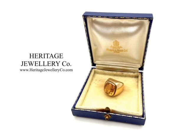 Emerald Cut Citrine Signet Ring - Image 6