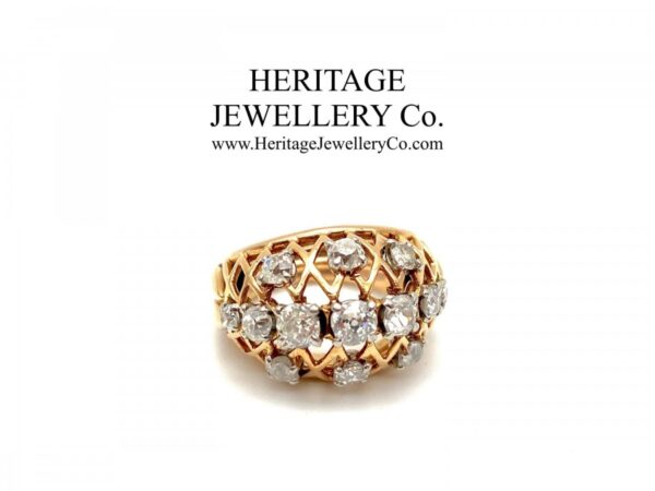 French Diamond Bombe Ring Diamond Antique Jewellery 3