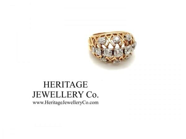 French Diamond Bombe Ring Diamond Antique Jewellery 8