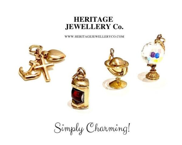 Beautiful Vintage Gold Charm – Dolphin bracelet Antique Jewellery 5