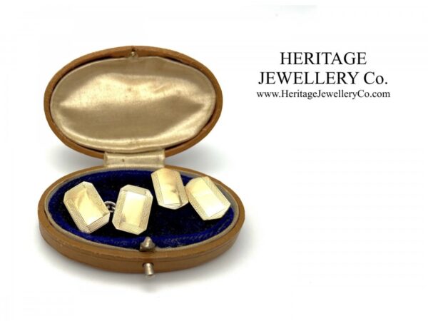 Art Deco Cufflinks with Antique Box