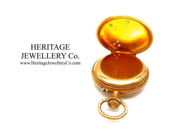 Jaeger LeCoultre Gold Pocket Watch with Diamond-Set Case - Image 4