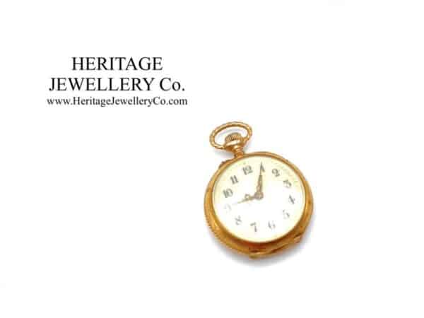 Jaeger LeCoultre Gold Pocket Watch with Diamond-Set Case Diamond Antique Jewellery 8