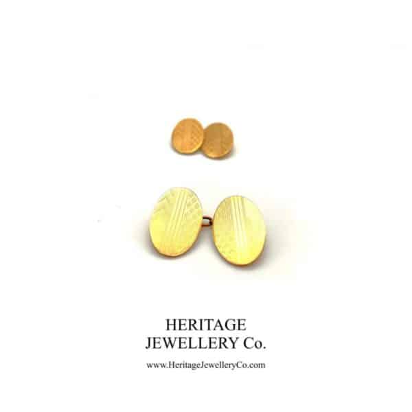 Antique Art Deco Gold Cufflinks with Antique Box - Image 3