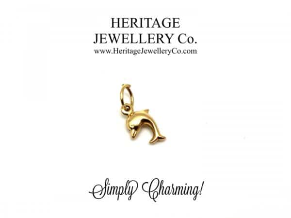 Beautiful Vintage Gold Charm – Dolphin bracelet Antique Jewellery 3