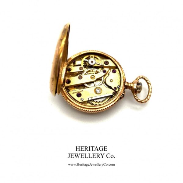Jaeger LeCoultre Gold Pocket Watch with Diamond-Set Case Diamond Antique Jewellery 9