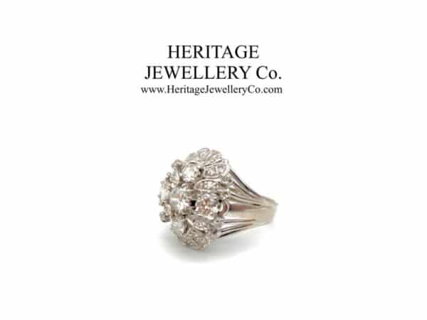 French Platinum & Diamond Retro Ring Diamond Antique Jewellery 7