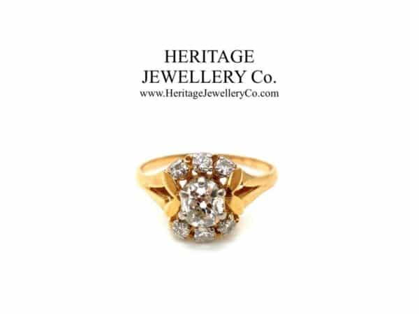 Vintage French Diamond Cluster Ring - Image 2