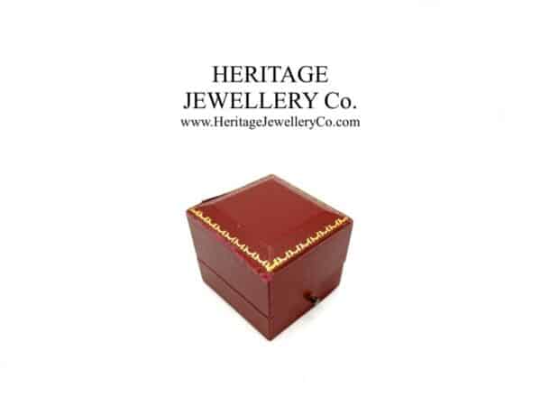 Vintage Tooled Leather Ring Box with Gold Trim - Image 2