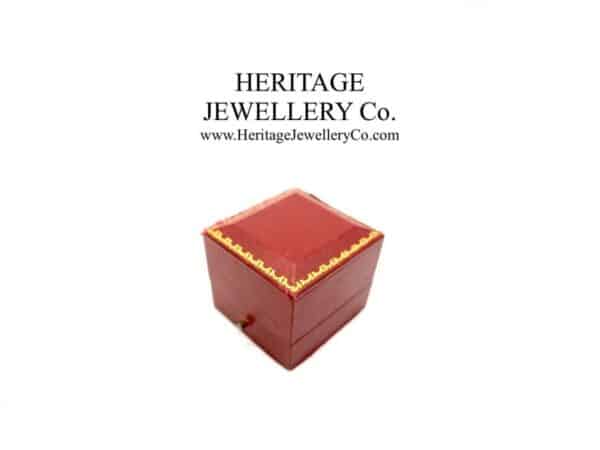 Vintage Tooled Leather Ring Box with Gold Trim - Image 3
