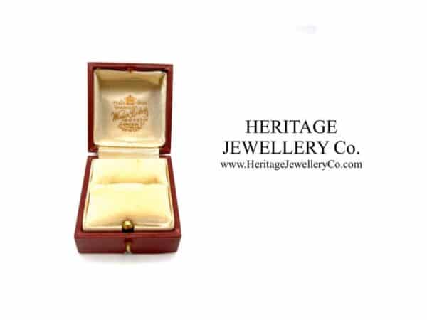 Vintage Tooled Leather Ring Box with Gold Trim - Image 4