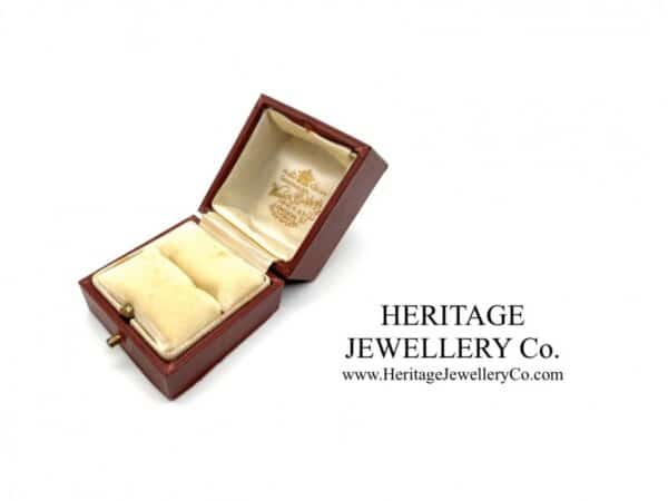 Vintage Tooled Leather Ring Box with Gold Trim - Image 5