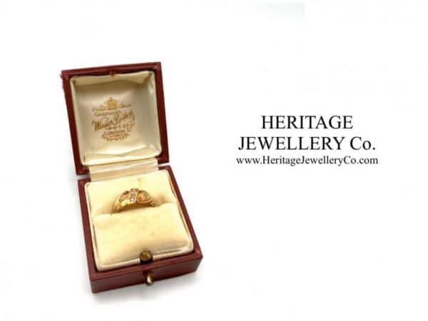 Vintage Tooled Leather Ring Box with Gold Trim - Image 6