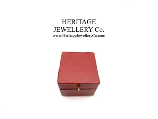 Vintage Tooled Leather Ring Box with Gold Trim Antique Antique Jewellery 9