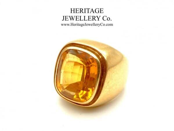 Emerald Cut Citrine Signet Ring Antique Antique Jewellery 4