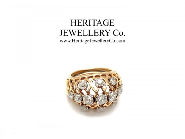 French Diamond Bombe Ring Diamond Antique Jewellery 4