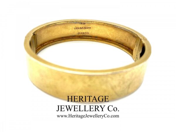 Victorian Gilt Bangle Bracelet with Ivy Leaf Pattern (c. 1880-1890) - Image 5