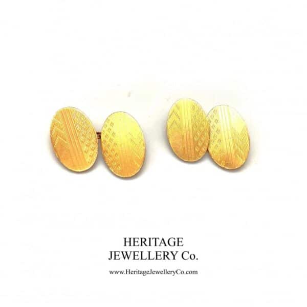 Antique Art Deco Gold Cufflinks with Antique Box - Image 4