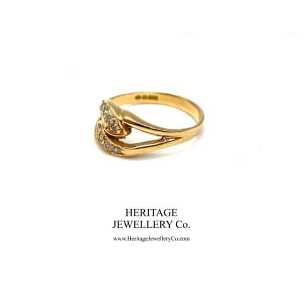 Vintage Diamond Cross-Over Ring Antique Jewellery 4