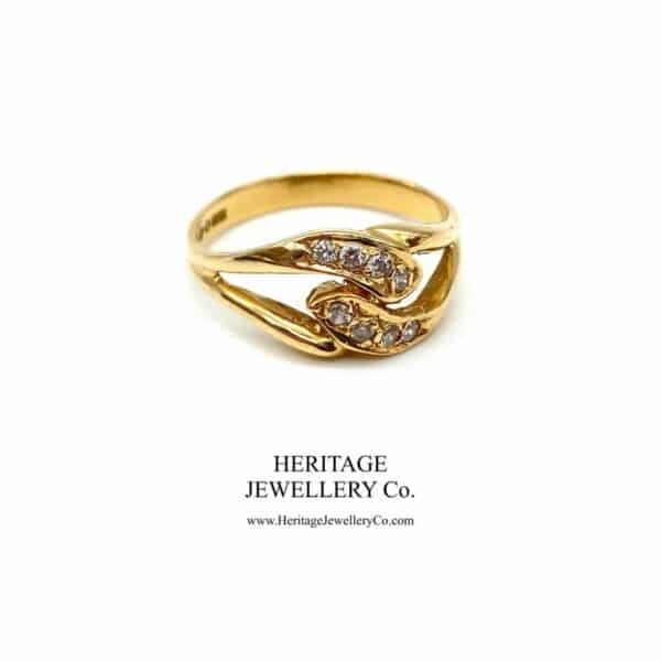 Vintage Diamond Cross-Over Ring