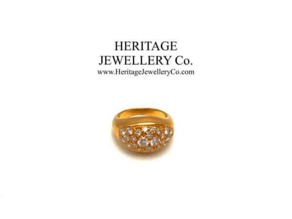 French Pavé Diamond Bombe Ring Diamond Antique Jewellery 4