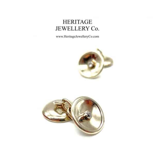 Diamond-set Cufflinks with Antique Box - Image 2