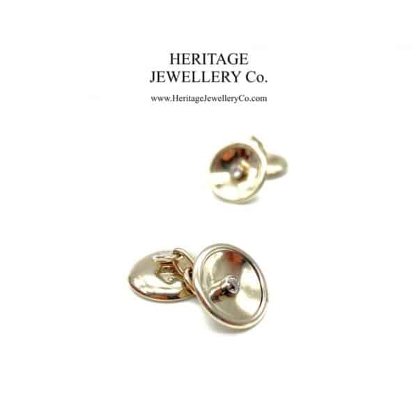 Diamond-set Cufflinks with Antique Box - Image 3