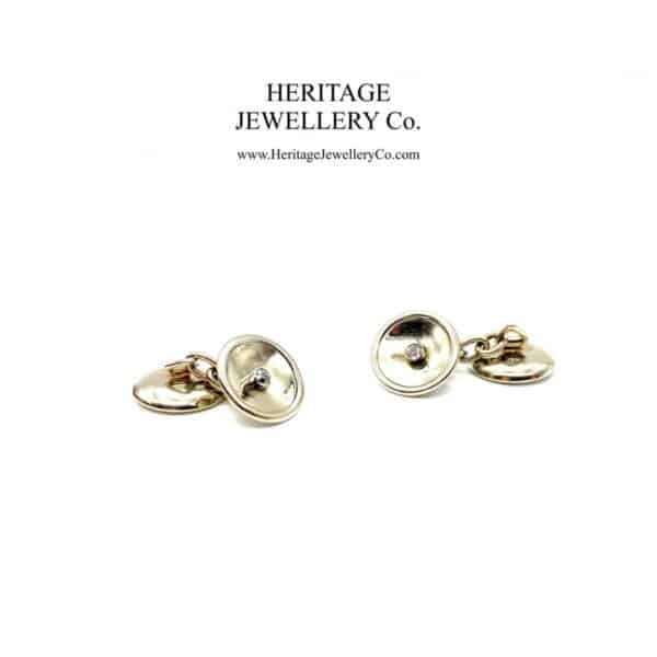 Diamond-set Cufflinks with Antique Box cufflinks Antique Jewellery 6