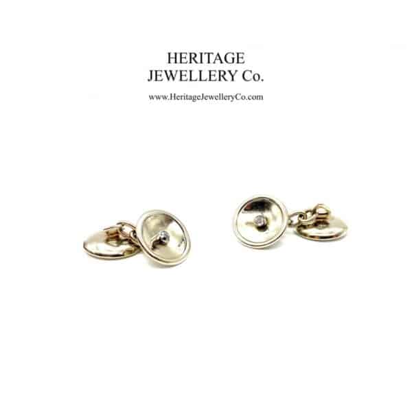 Diamond-set Cufflinks with Antique Box - Image 4