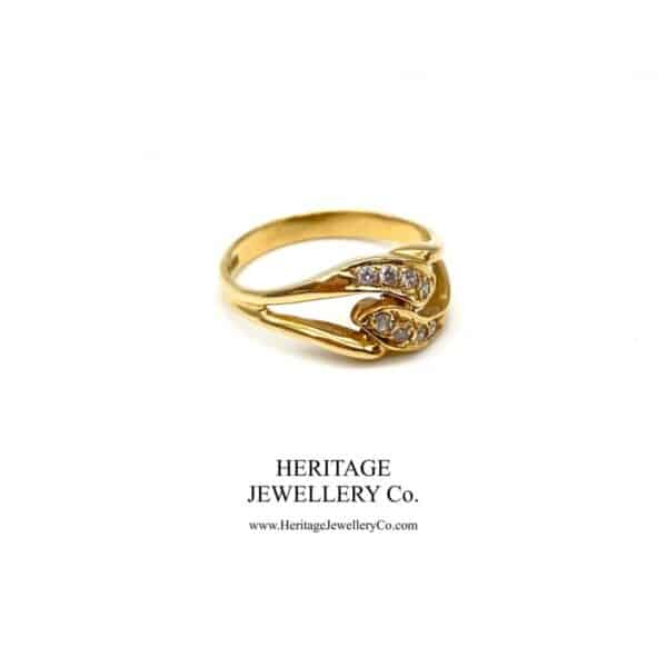 Vintage Diamond Cross-Over Ring - Image 3