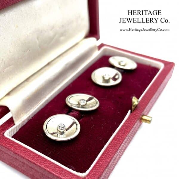 Diamond-set Cufflinks with Antique Box cufflinks Antique Jewellery 7