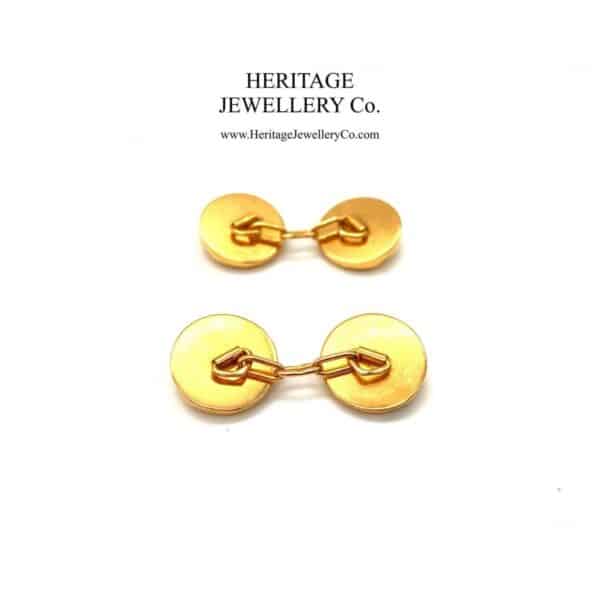 Antique Art Deco Gold Cufflinks with Antique Box - Image 6