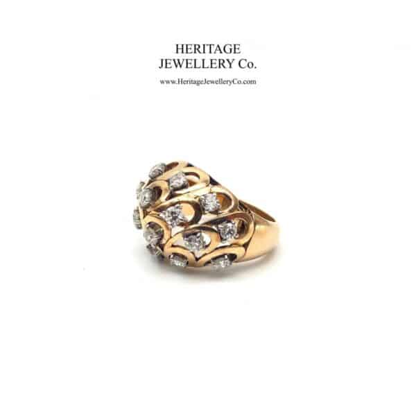 Gold & French Diamond Bombe Ring - Image 6