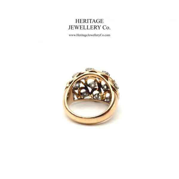 Gold & French Diamond Bombe Ring Diamond Antique Jewellery 9