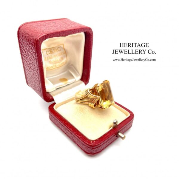 Antique Citrine Ring by Clerc Paris with Original Box - Image 7