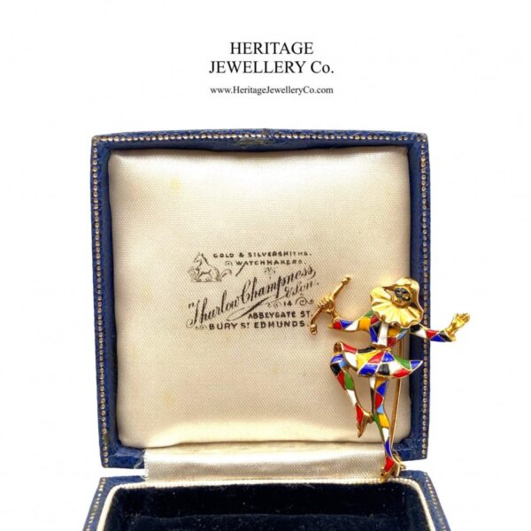 Antique Harlequin Jester Brooch Antique Antique Jewellery 4