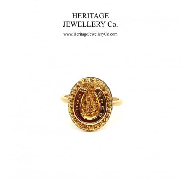 Victorian Gold Horseshoe Panel Ring