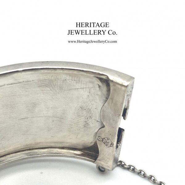 Antique Victorian Silver Bangle Bracelet (c. 1879) - Image 6