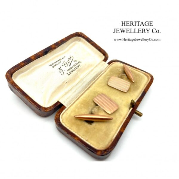 Georg Jensen Rose Gold Cufflinks with Antique Box (c. 1923) cufflinks Antique Jewellery 6