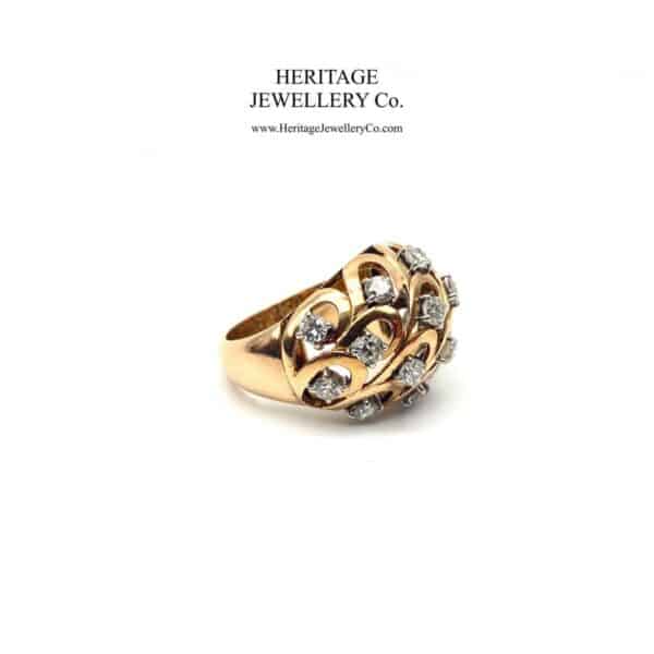 Gold & French Diamond Bombe Ring - Image 4