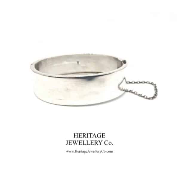 Antique Victorian Silver Bangle Bracelet (c. 1883) - Image 6