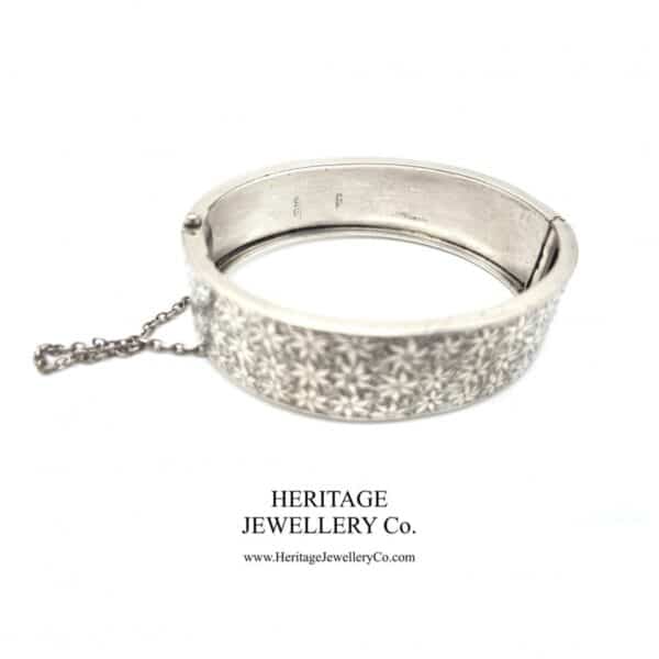Antique Victorian Silver Bangle Bracelet (c. 1883) - Image 5