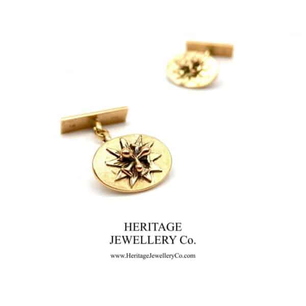 Antique Gold Cufflinks with Antique Box Antique Antique Jewellery 3