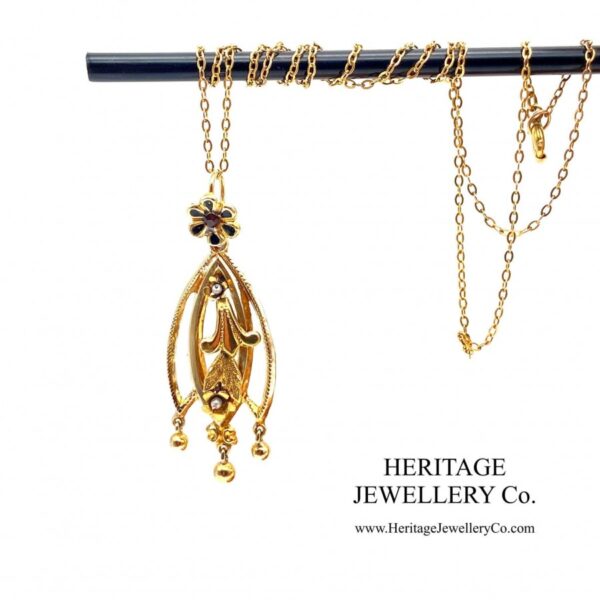 Antique Pearl & Garnet Pendant - Image 2